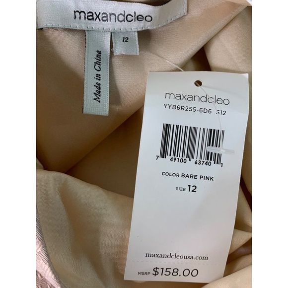 12 Maxandcleo Strapless Mini Dress Nude Bare Pink NWT Lined 6465 Wrap $158 - Picture 7 of 10